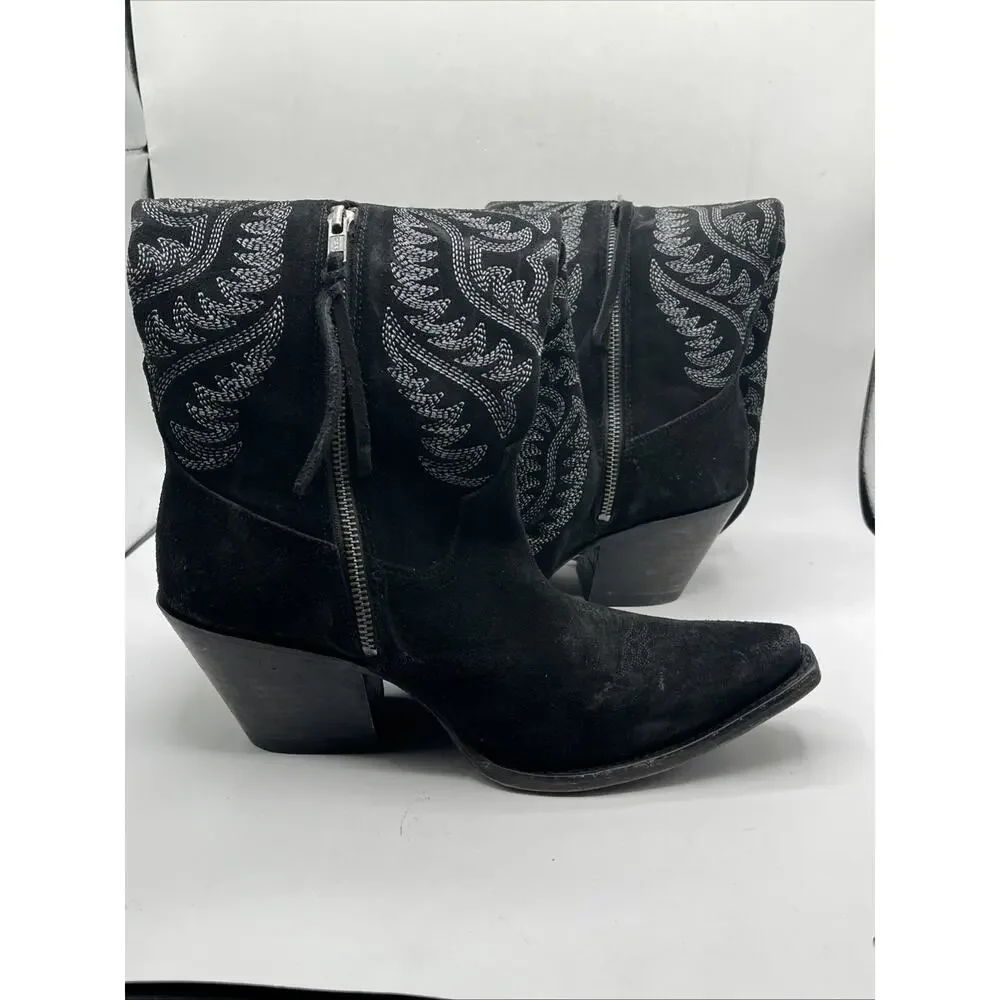 ARIAT Women's Laramie StretchFit Western Boots Distressed Black Suede Sz 9 B NEW